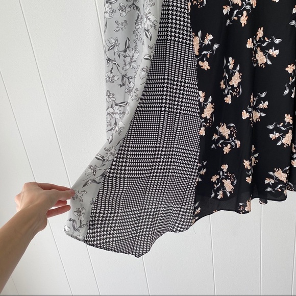 Calvin Klein Patchwork Asymmetric Hem Midi Skirt - Picture 3 of 16